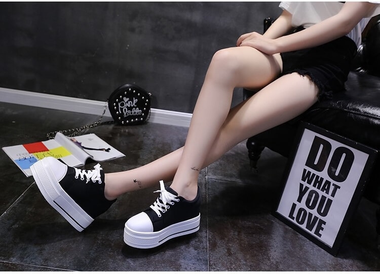 Black Minimalist Casual Canvas Shoes Import