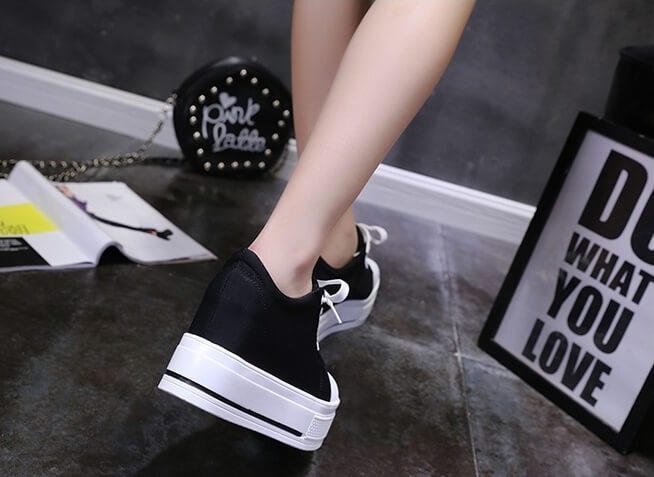 Black Minimalist Casual Canvas Shoes Import