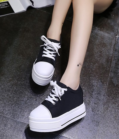 Black Minimalist Casual Canvas Shoes Import