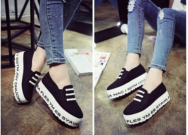 Black Casual Three Stripe Shoes Import