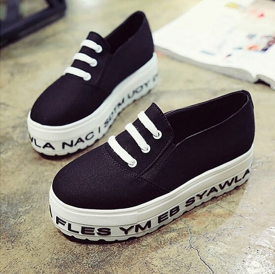 Black Casual Three Stripe Shoes Import