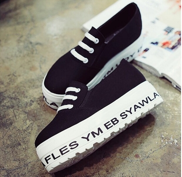 Black Casual Three Stripe Shoes Import