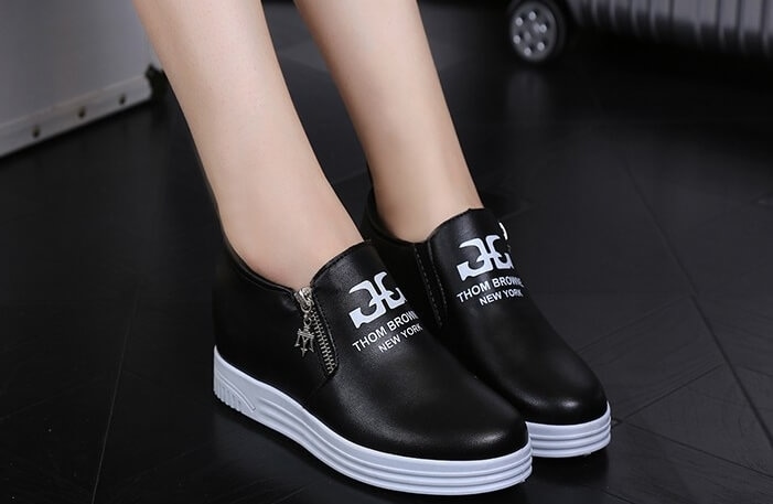 Black Casual Low Heel Shoes Import