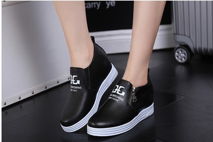 Black Casual Low Heel Shoes Import