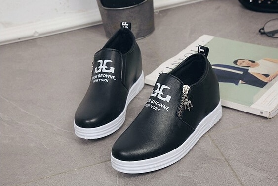 Black Casual Low Heel Shoes Import