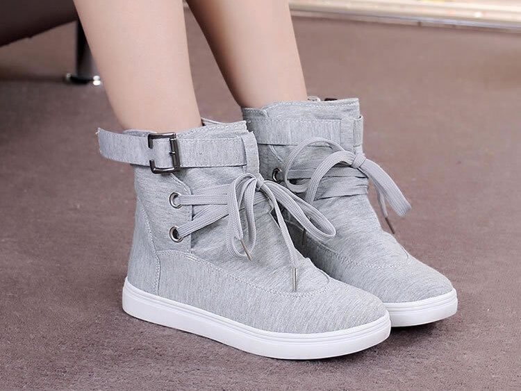 Gray Casual Canvas Shoes Import