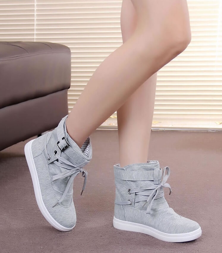 Gray Casual Canvas Shoes Import