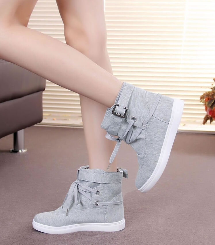 Gray Casual Canvas Shoes Import