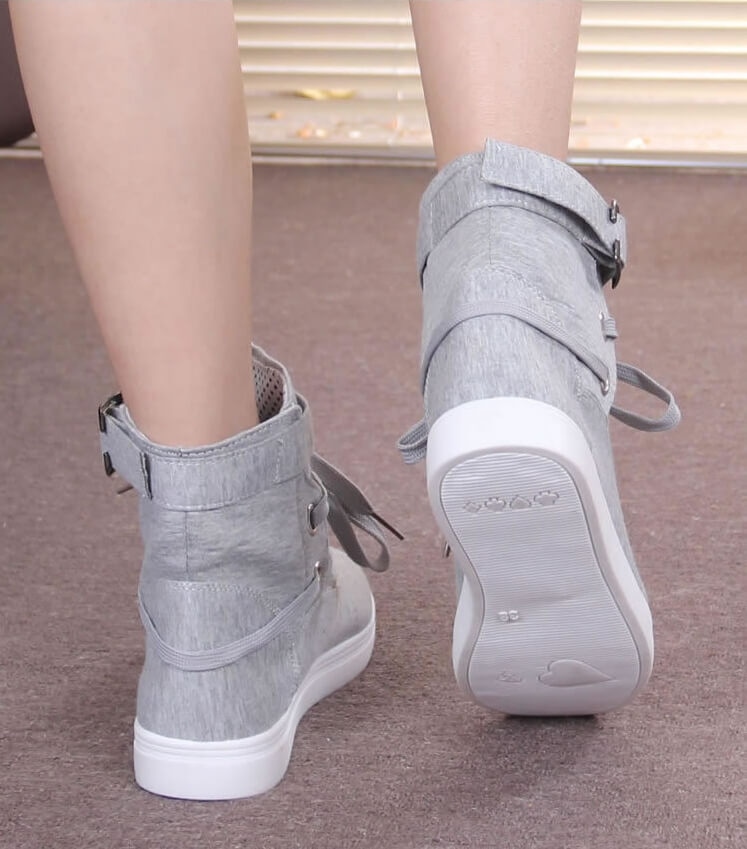 Gray Casual Canvas Shoes Import