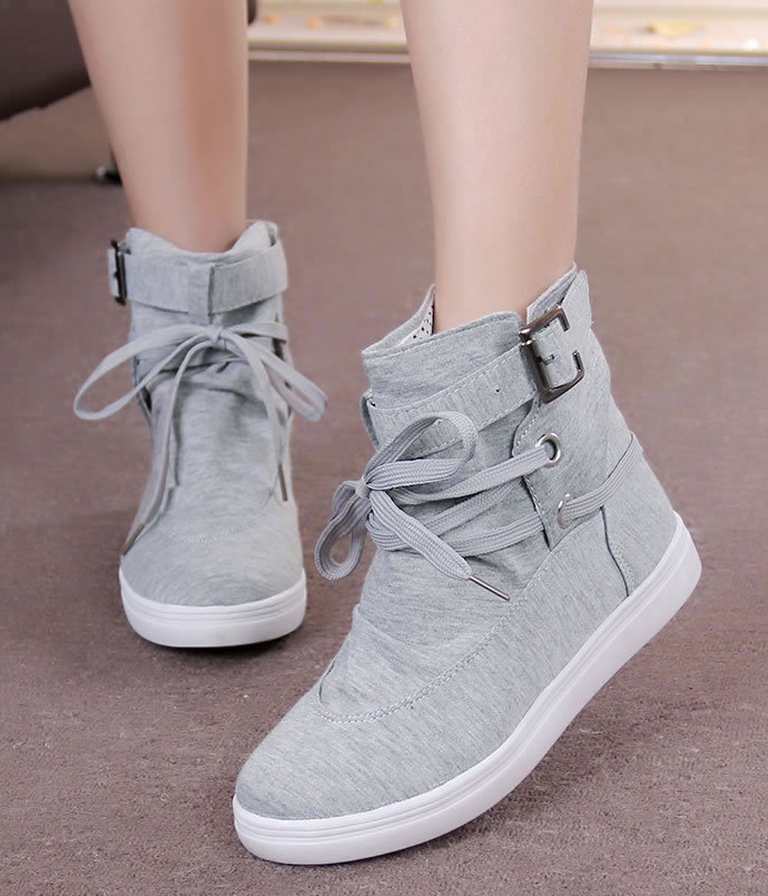 Gray Casual Canvas Shoes Import