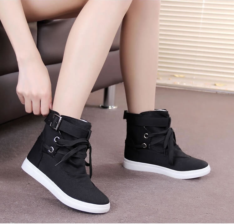 Black Casual Canvas Shoes Import