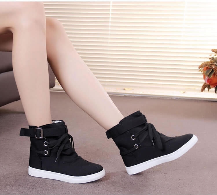 Black Casual Canvas Shoes Import