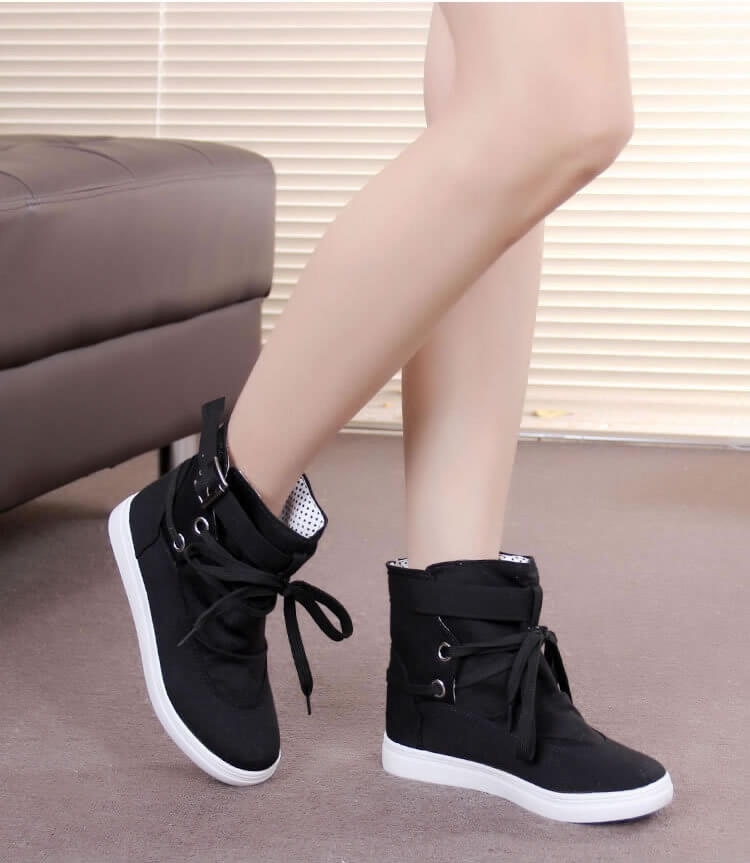 Black Casual Canvas Shoes Import