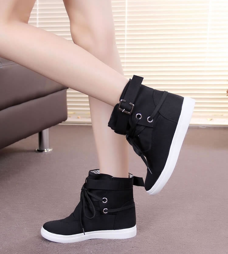 Black Casual Canvas Shoes Import