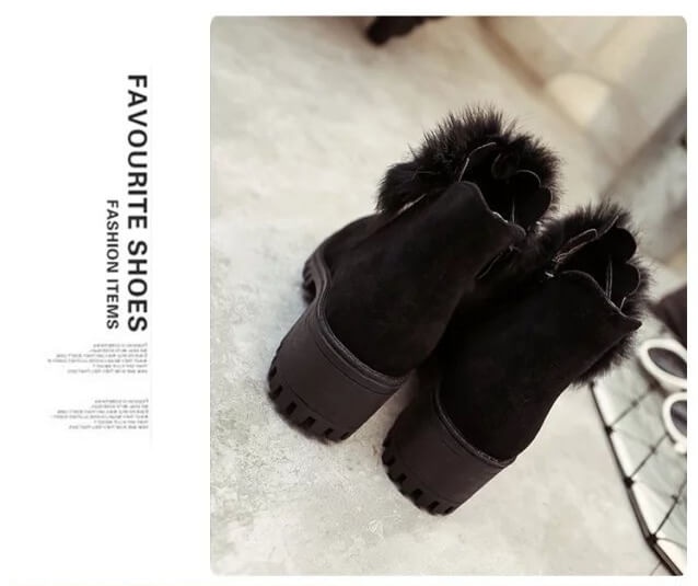 Black Low Heel Martin Boots Import