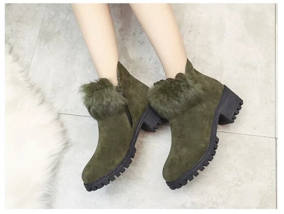 Green Low Heel Martin Boots Import