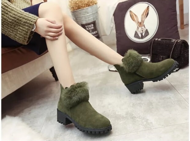 Green Low Heel Martin Boots Import