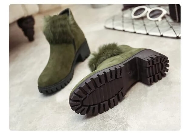 Green Low Heel Martin Boots Import