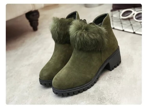 Green Low Heel Martin Boots Import