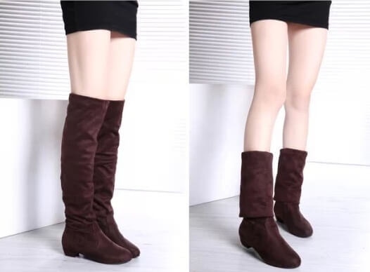 Brown Suede High Boots Import