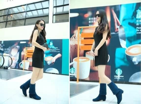 Blue Suede High Boots Import