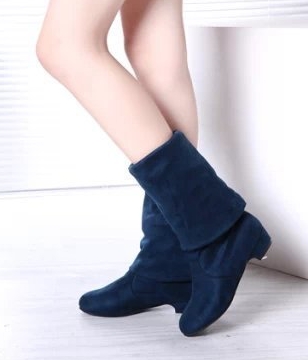 Blue Suede High Boots Import