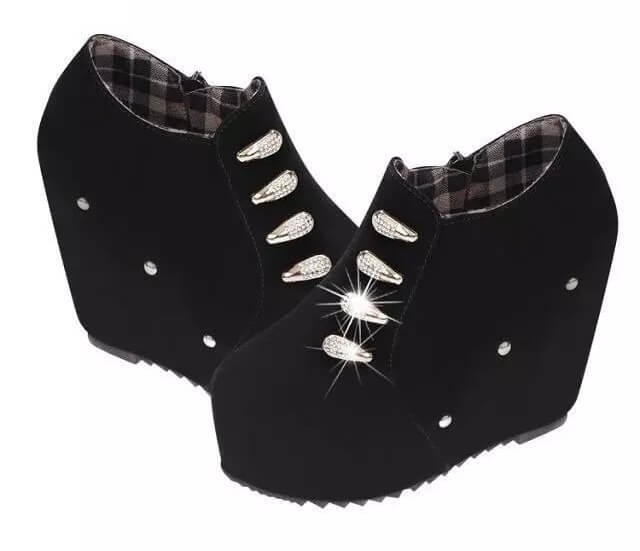 Black Scrub High Heel Boots Import