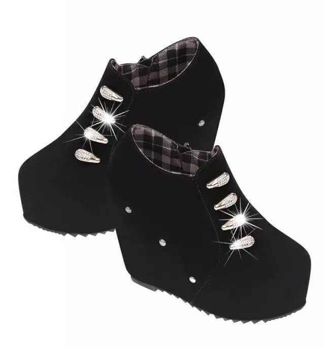 Black Scrub High Heel Boots Import