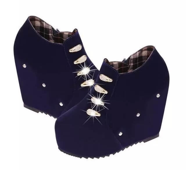 Blue Scrub High Heel Boots Import