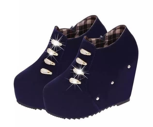 Blue Scrub High Heel Boots Import