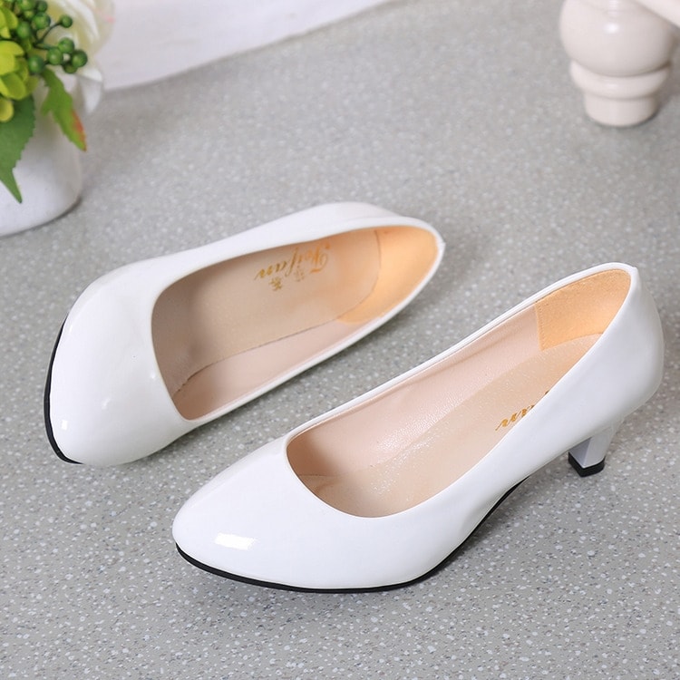 White Korean Style Office Shoes