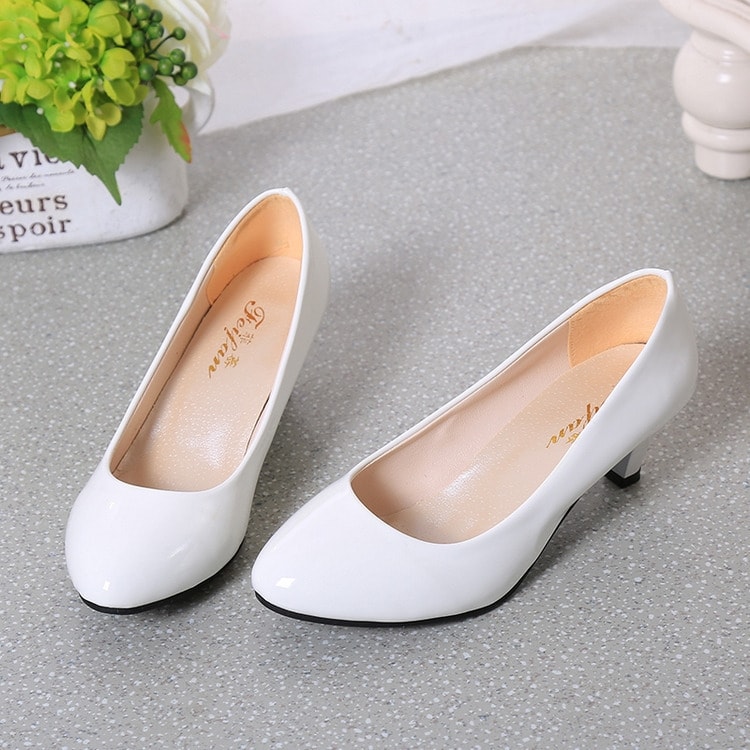 White Korean Style Office Shoes