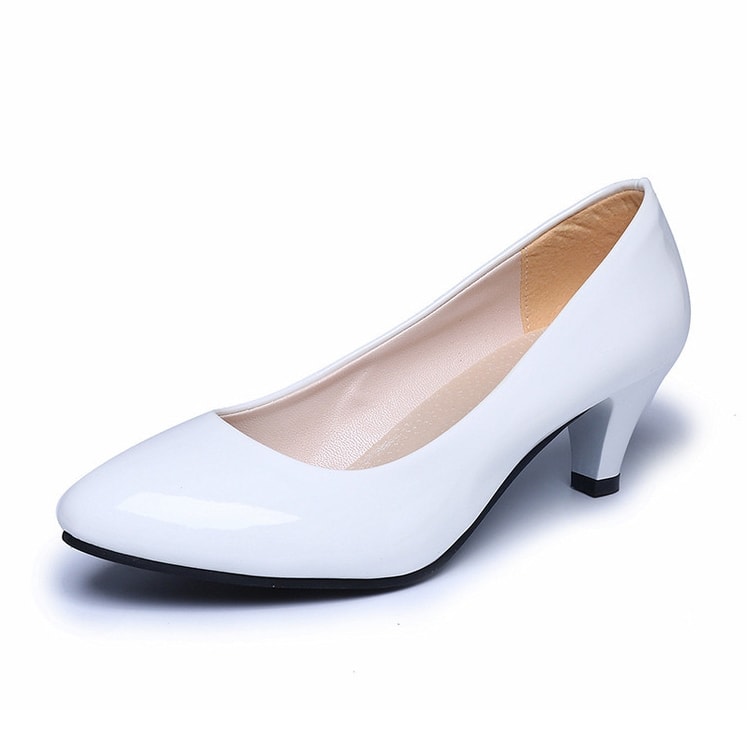 White Korean Style Office Shoes