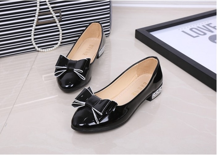 Black Korean Bow Style Office Shoes