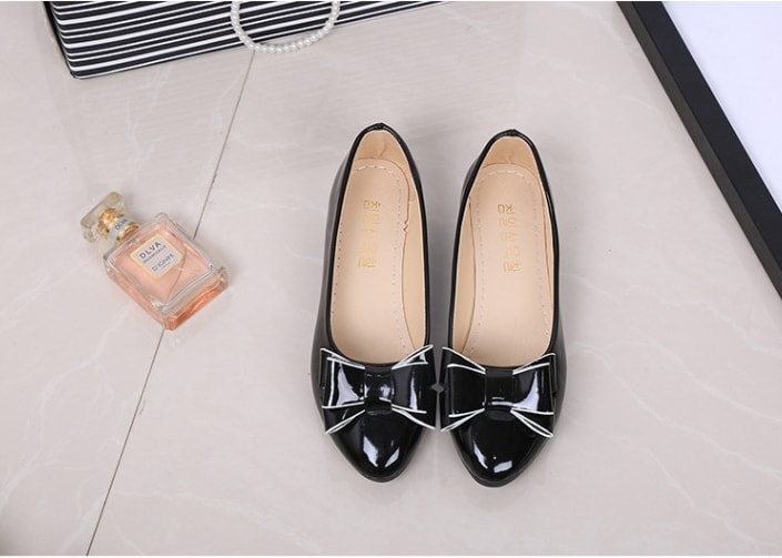 Black Korean Bow Style Office Shoes