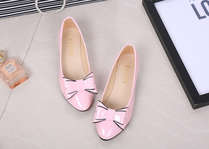 Pink Korean Bow Style Office Shoes