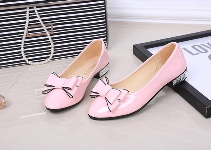 Pink Korean Bow Style Office Shoes