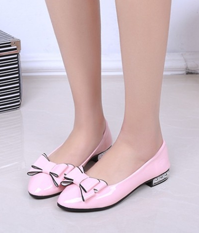 Pink Korean Bow Style Office Shoes