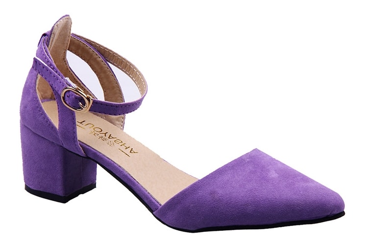 Purple Europe Suede Pointed Shoes