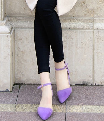 Purple Europe Suede Pointed Shoes