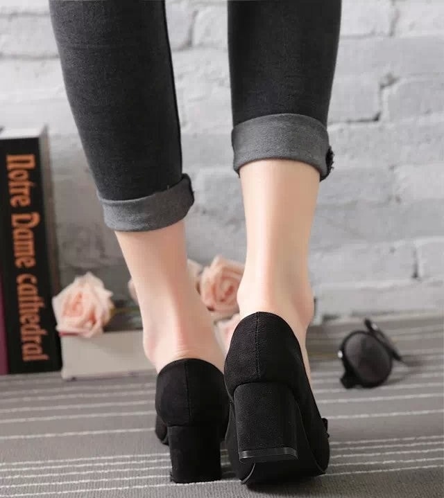 Black Korean Bow Style Party Shoes