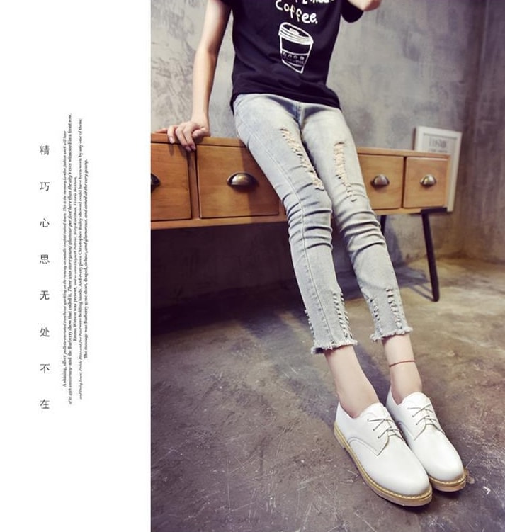 White Korean Style Martin Student Shoes