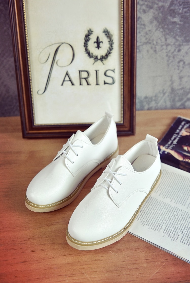 White Korean Style Martin Student Shoes