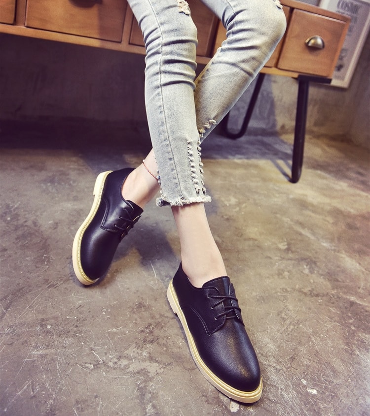 Black Korean Style Martin Student Shoes