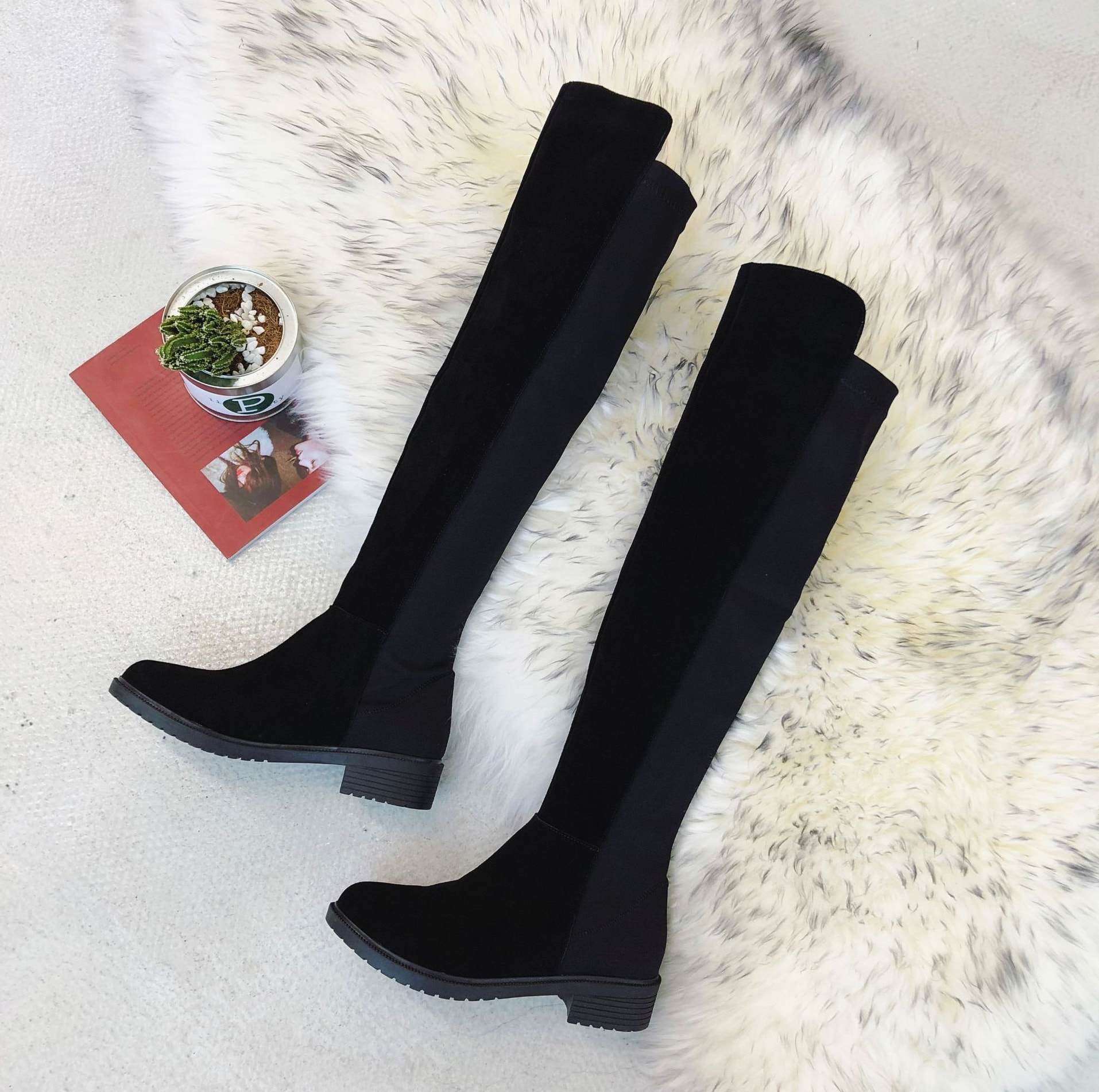 Black High Knee Boots Import