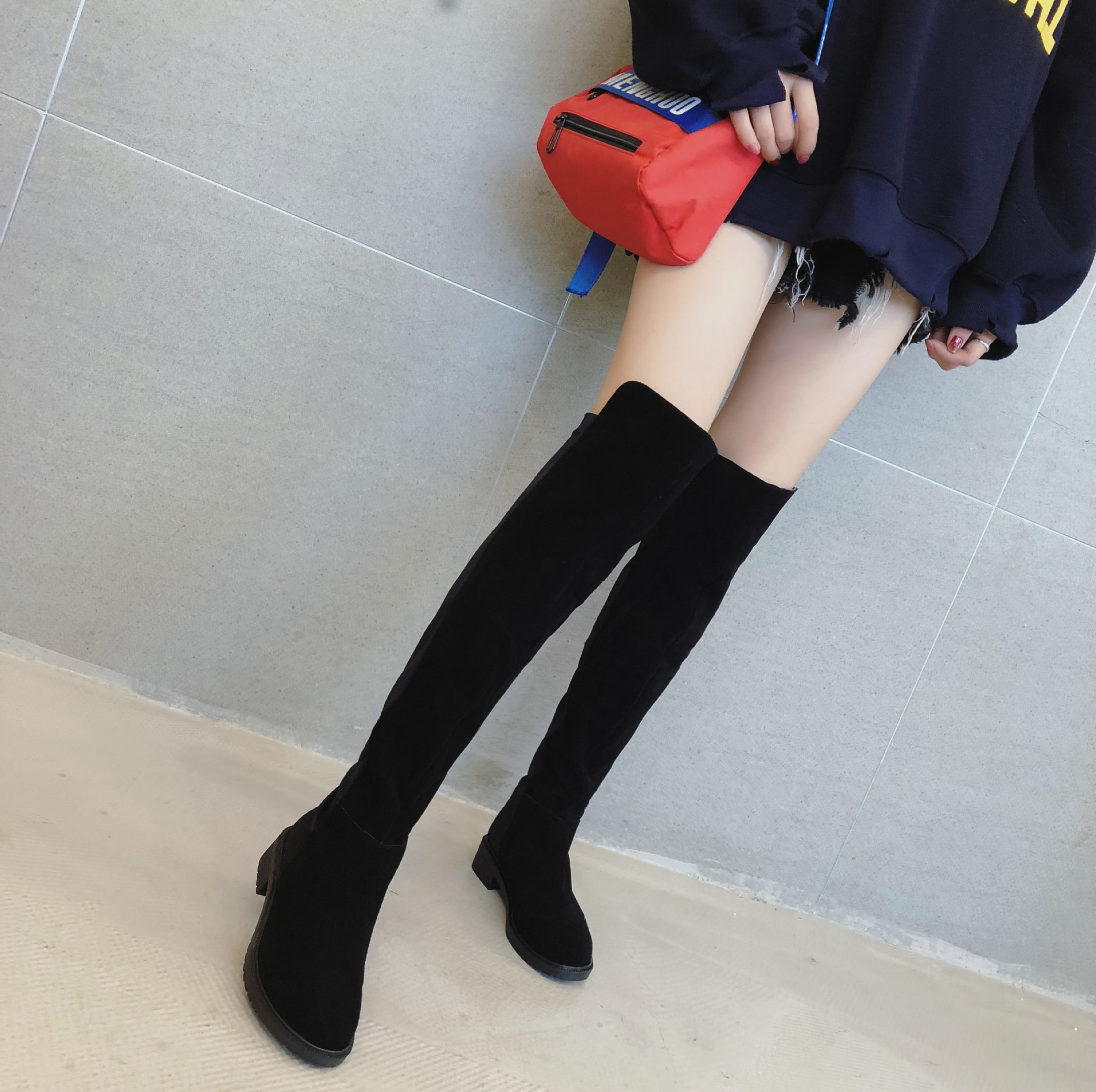 Black High Knee Boots Import