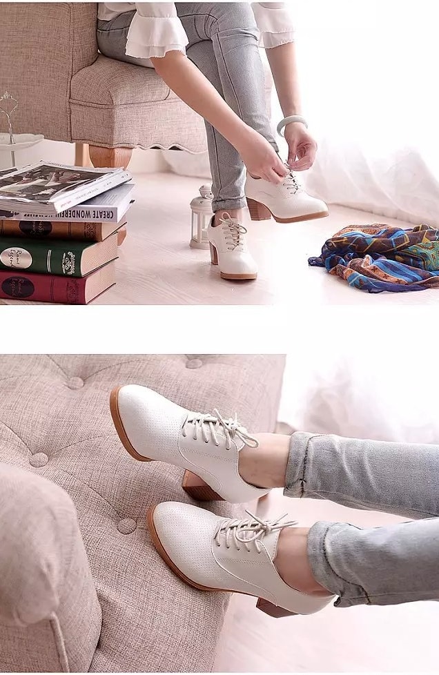 White Korean Students Shoes