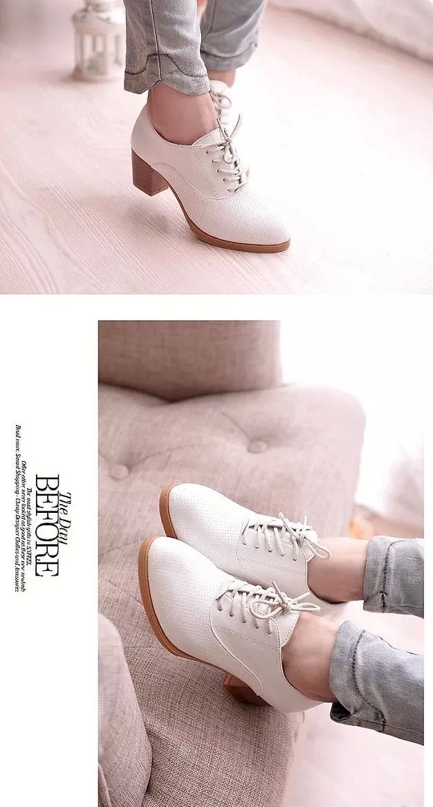 White Korean Students Shoes