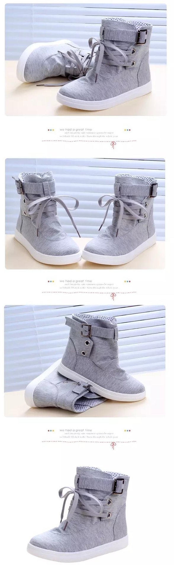 Grey Casual Martin Boots