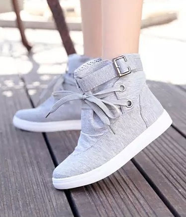 Grey Casual Martin Boots